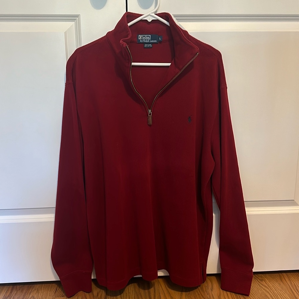 Polo cotton quarter zip - L